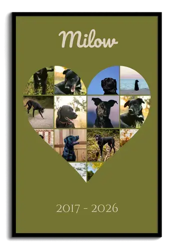 Dog Memorial Photo Collages, Custom Text & Dates