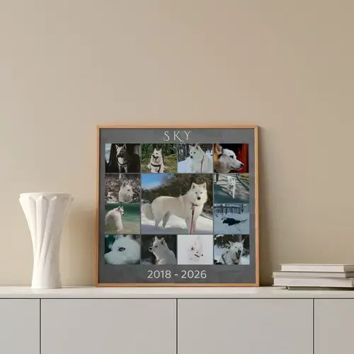 Dog Memorial Photo Collages, Custom Text & Dates