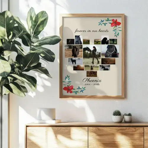 Horse Memorial Poster (Photo, Name & Dates)