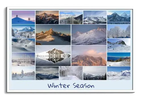 Seasonal Landscape Collage Premium Prints