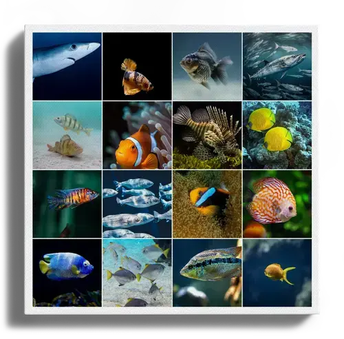 Underwater Marine Life Collage in Premium Print
