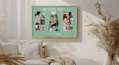 Custom Photo Collage "We LOVE YOU DAD" Design