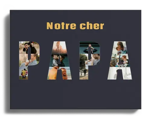 Collages photo Maman, Papa, Mamie, Papi (lettres)