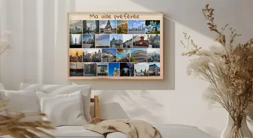 Collage de photos de voyage: villes & monuments