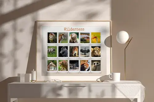 Wildlife Animal Polaroid Collage Template