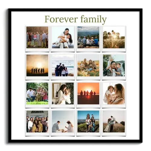 Polaroid-Style Family Photo Collage with Captions