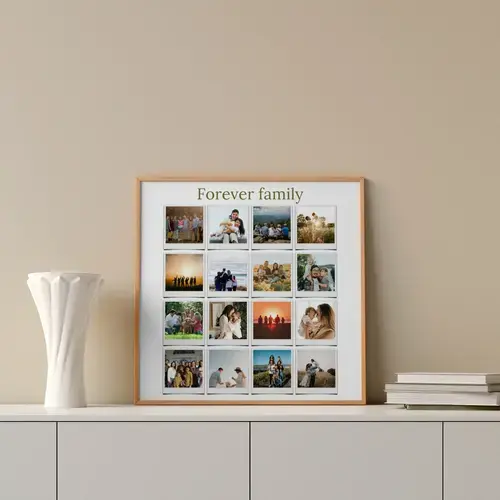Polaroid-Style Family Photo Collage with Captions