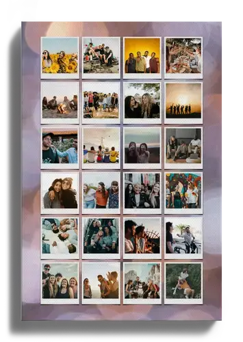 Friends in Polaroid Collage with Text