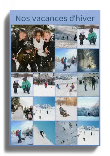 Collage Hivernale: Paysages et Famille