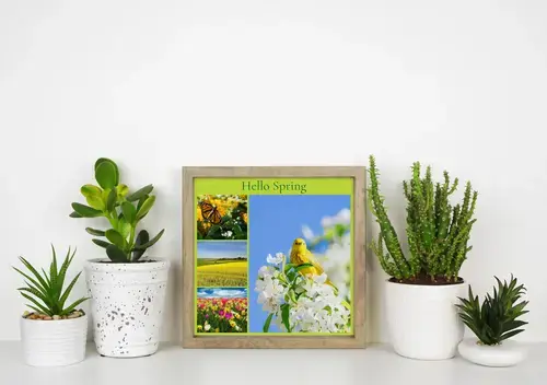 Spring Photo Collage Wall Art, Custom Text