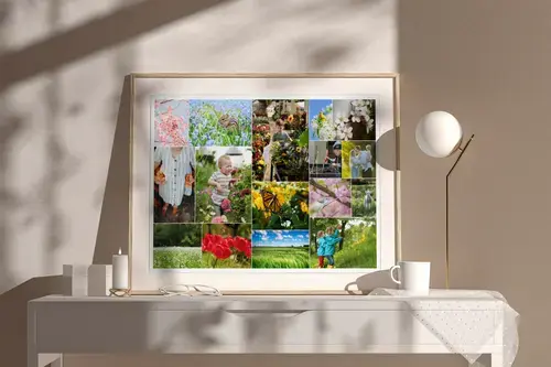 Spring Photo Collage Wall Art, Custom Text