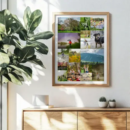 Spring Photo Collage Wall Art, Custom Text