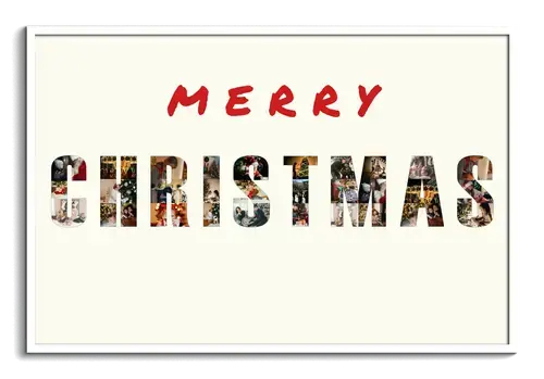 Christmas Family Photo Collage with Custom Text