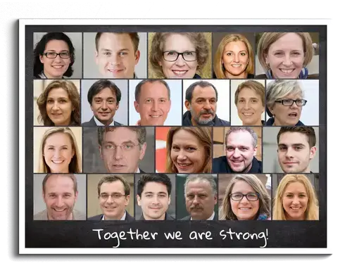 Group or Team Photo as Photo Collage with Caption
