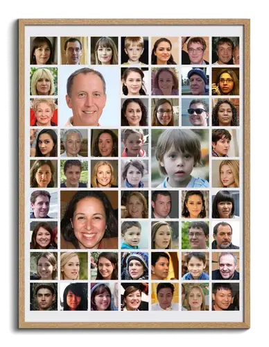 Portraits organises en photomontage