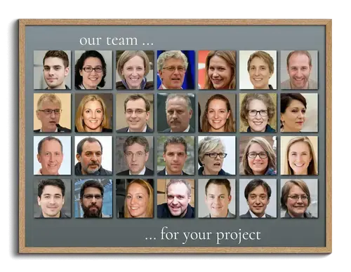 photo collage with photos of all employees as team picture