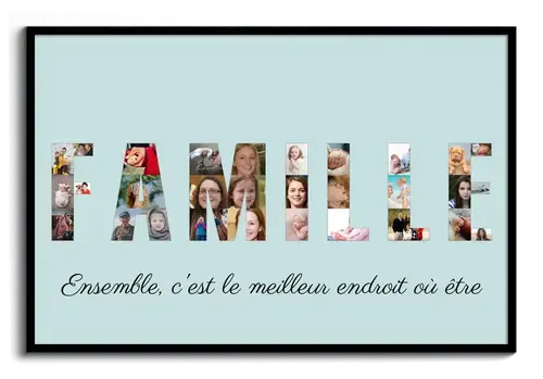 Créez votre collage photo "FAMILLE" - Cadeau parfait pour des moments partagés
