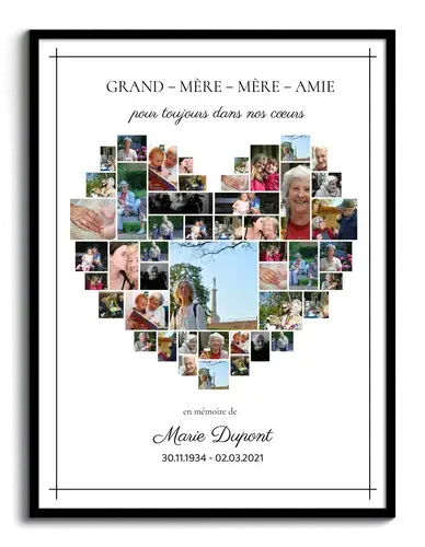 Création Collage Souvenir Cœur : Hommage Personnalisée pour Événements Commemoratifs