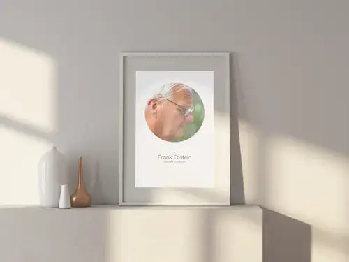 Round Memorial Portrait with Name & Dates