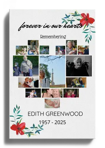Photo collage memory memorial service heart