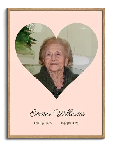 Portrait as heart for burial