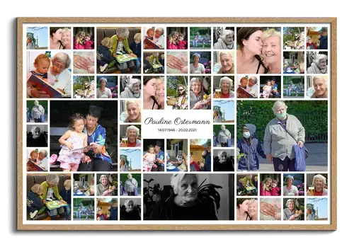 Collage with Many Photos Memorial Death