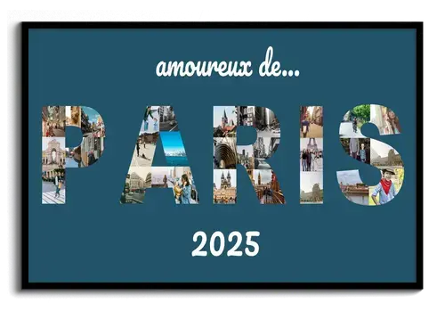 Photos de vacances en photomontage sur poster ou toile avec texte