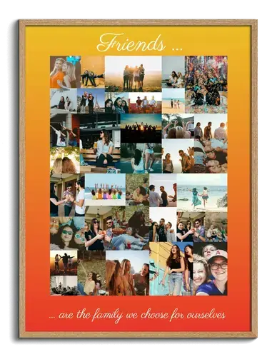 Photo collage friends memory with individual texts