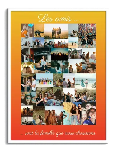 Fotocollage amis souvenir avec textes individuels