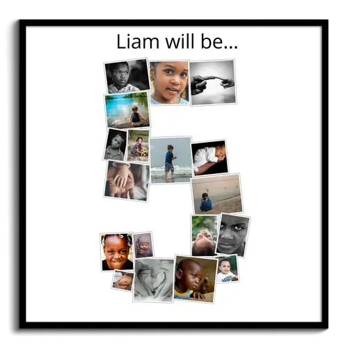 Create a Unique Number '5' Photo Collage - Perfect for Memorable Gifts!