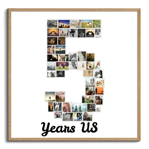 Create a Unique Number '5' Photo Collage - Perfect for Memorable Gifts!