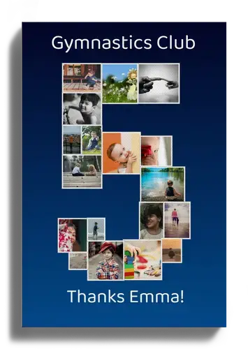 Create a Unique Number '5' Photo Collage - Perfect for Memorable Gifts!