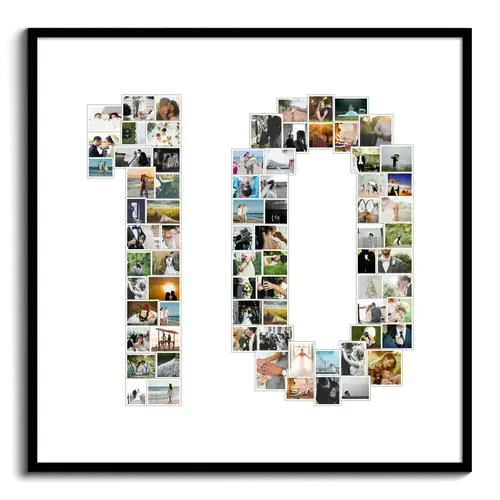 Personalize Your '10' Photo Collage for Special Anniversaries & Milestones!