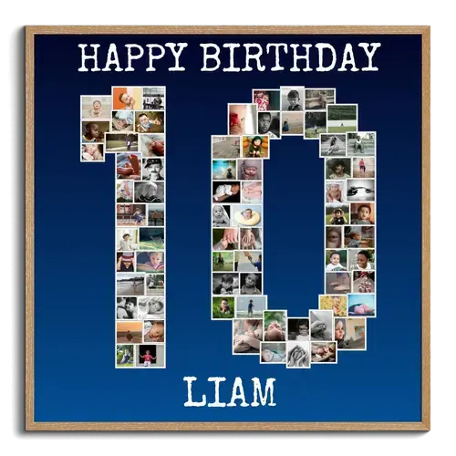 Personalize Your '10' Photo Collage for Special Anniversaries & Milestones!