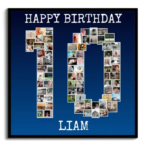 Personalize Your '10' Photo Collage for Special Anniversaries & Milestones!