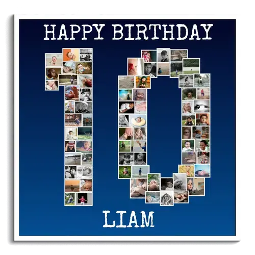 Personalize Your '10' Photo Collage for Special Anniversaries & Milestones!