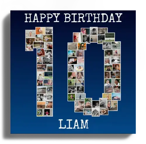 Personalize Your '10' Photo Collage for Special Anniversaries & Milestones!
