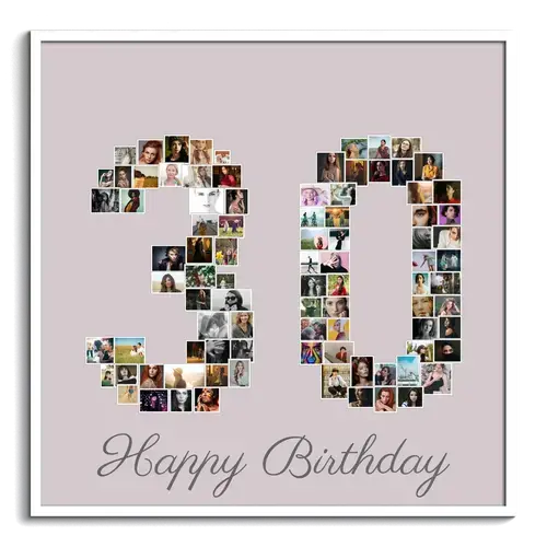Create Your Own '30' Photo Collage - Celebrate Milestones in Style