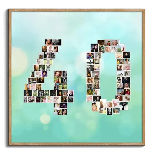 Collage Photo "40" pour Anniversaire ou Événement - Personnalisez et Offrez !