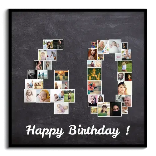 Create a Stunning '40' Photo Collage - Perfect Gift for Special Occasions!