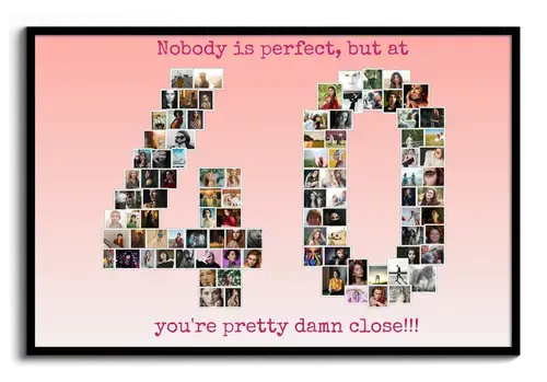 Create a Stunning '40' Photo Collage - Perfect Gift for Special Occasions!