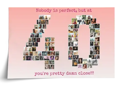 Customizable "40" Photo Collage for Milestones