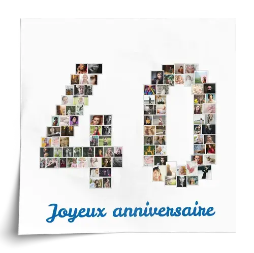 Collage "40" en photos personnalisée