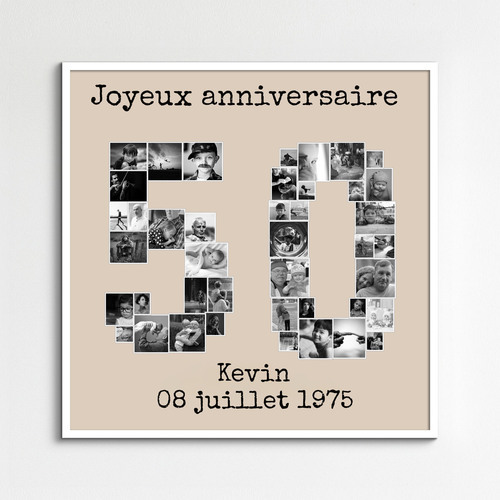 Collage Numérique Personnalisée: Affiche Photo Anniversaire
