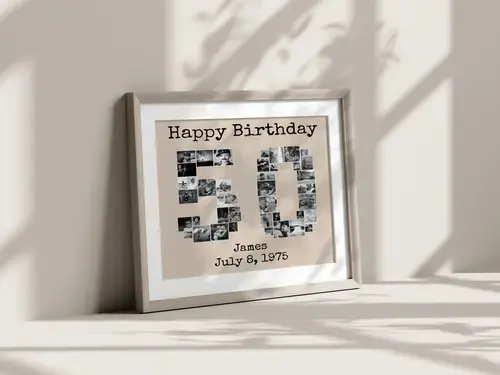 Number Collage Poster - Customizable Photo Design