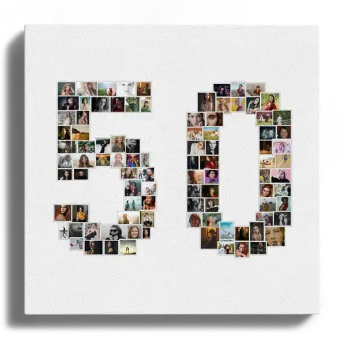 Fotocollage anniversaire rond numero 50