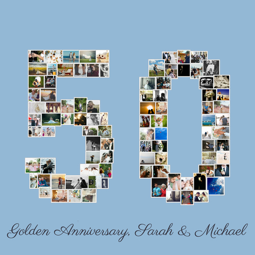 Create a Stunning '50' Photo Collage for Birthdays & Anniversaries