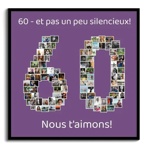 Collage Photo Chiffre 60 Anniversaire Personalizable