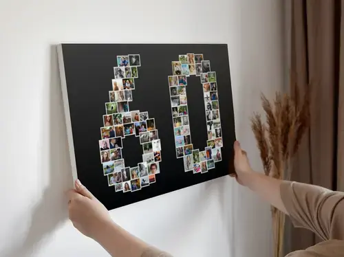 Collage "60" with Custom Photos & Text