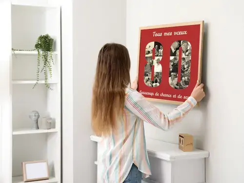 Collage de Photos Chiffre 80 Personnalisable